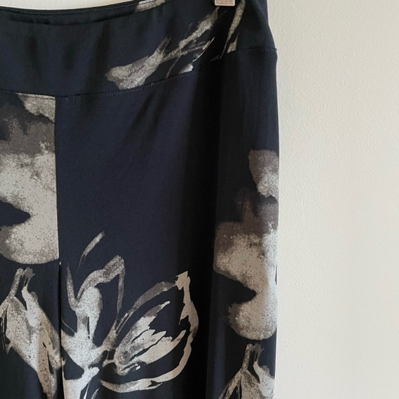 Joseph Ribkoff Classic Ultra Wide Leg Taupe Floral Print Palazzo Pants Size 12 - Picture 8 of 11